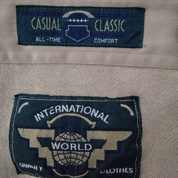 Todays News Men Designer Sweatshirt Sz L 1/4 Button & Tie Pullover Beige Classic - Picture 6 of 15